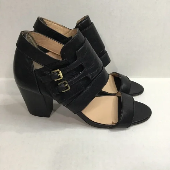 BCBGeneration Black Leather Ankle Strap Heel/Pump - Picture 1 of 14